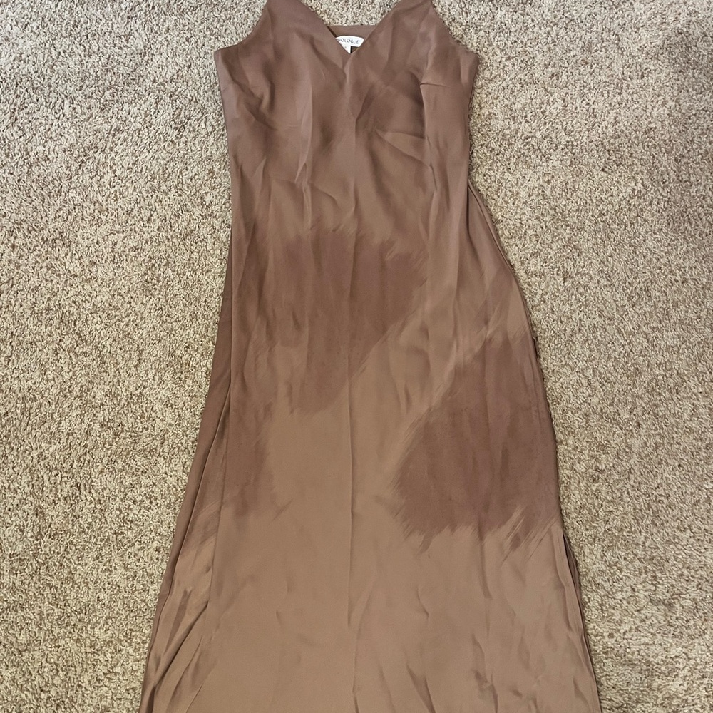 Prologue Brown V-Neck Sleeveless Maxi Dress